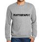 Mens Printed Graphic Sweatshirt Popular Words Photography Grey Marl - Grey Marl / Small / Cotton - Sweatshirts