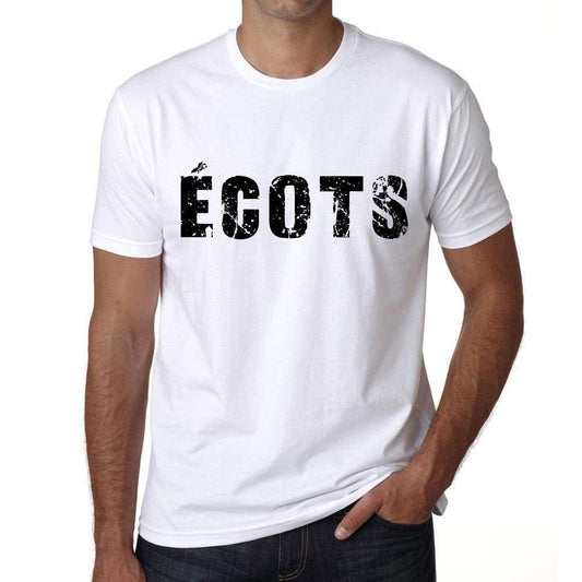 Mens Tee Shirt Vintage T Shirt Écots X-Small White 00561 - White / Xs - Casual