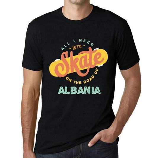 Mens Vintage Tee Shirt Graphic T Shirt Albania Black - Black / Xs / Cotton - T-Shirt