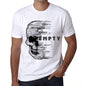 Mens Vintage Tee Shirt Graphic T Shirt Anxiety Skull Empty White - White / Xs / Cotton - T-Shirt