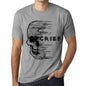 Mens Vintage Tee Shirt Graphic T Shirt Anxiety Skull Grief Grey Marl - Grey Marl / Xs / Cotton - T-Shirt