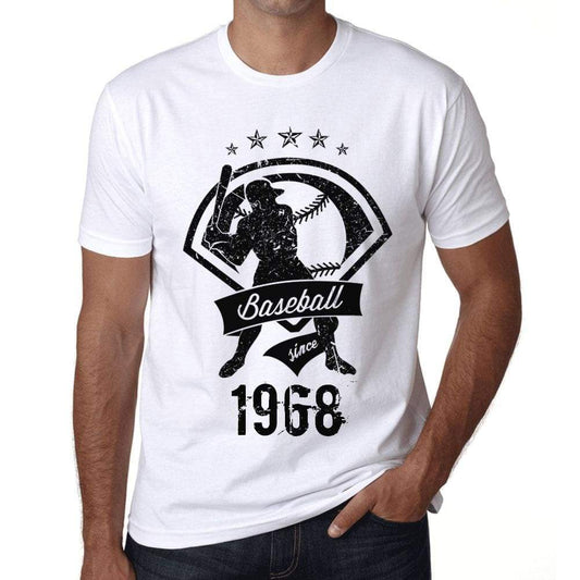 Mens Vintage Tee Shirt Graphic T Shirt Baseball Since 1968 White - White / Xs / Cotton - T-Shirt
