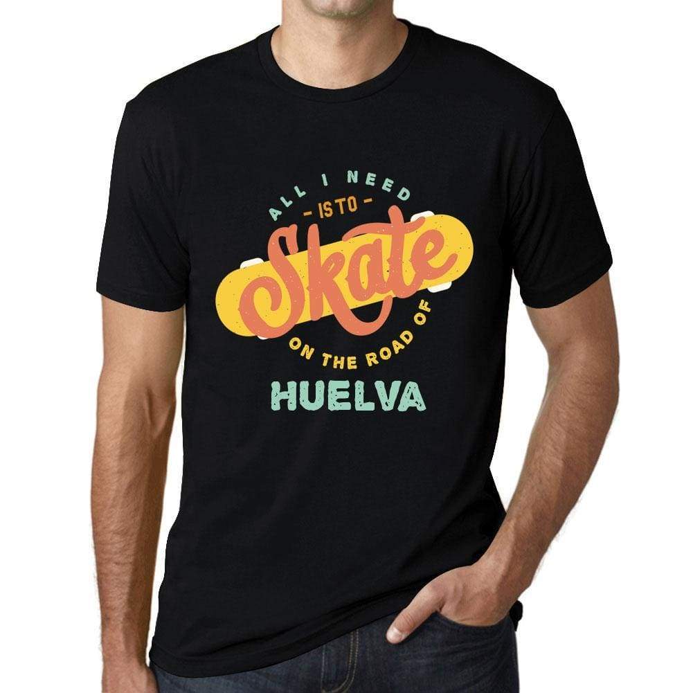 Mens Vintage Tee Shirt Graphic T Shirt Huelva Black - Black / Xs / Cotton - T-Shirt