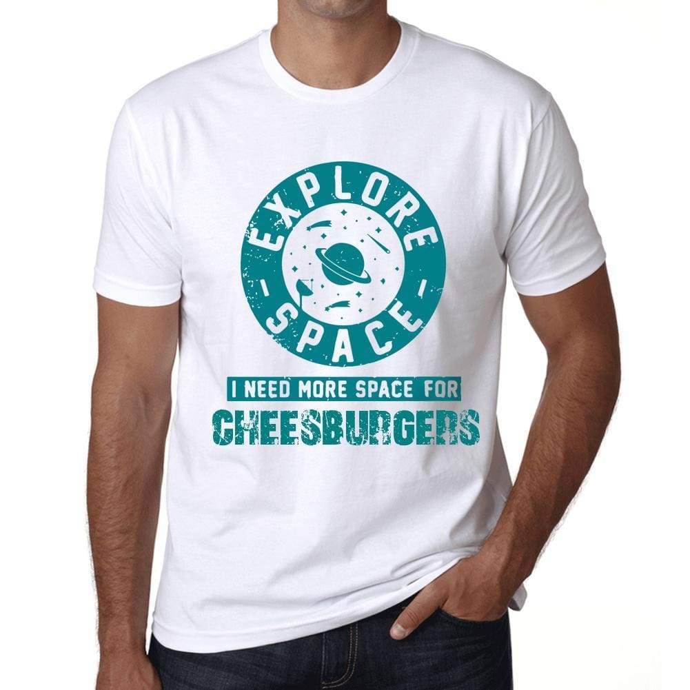 Mens Vintage Tee Shirt Graphic T Shirt I Need More Space For Cheesburgers White - White / Xs / Cotton - T-Shirt