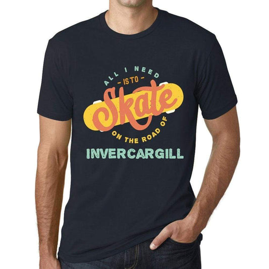 Mens Vintage Tee Shirt Graphic T Shirt Invercargill Navy - Navy / Xs / Cotton - T-Shirt