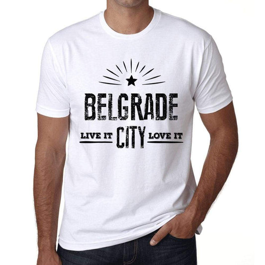 Mens Vintage Tee Shirt Graphic T Shirt Live It Love It Belgrade White - White / Xs / Cotton - T-Shirt