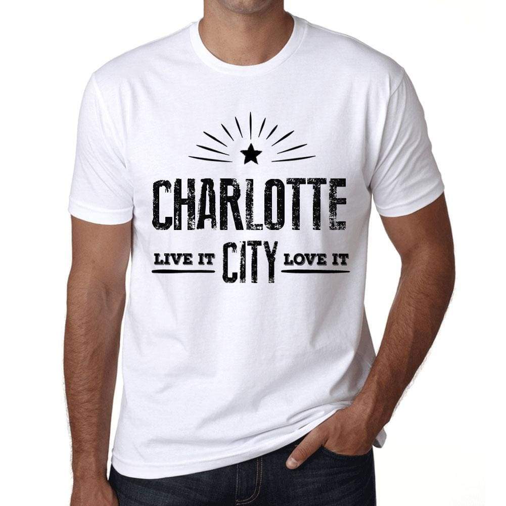 Mens Vintage Tee Shirt Graphic T Shirt Live It Love It Charlotte White - White / Xs / Cotton - T-Shirt