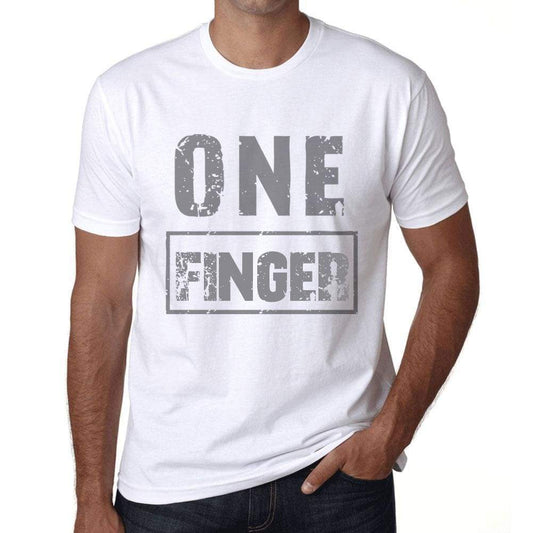 Mens Vintage Tee Shirt Graphic T Shirt One Finger White - White / Xs / Cotton - T-Shirt
