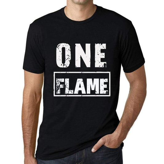 Mens Vintage Tee Shirt Graphic T Shirt One Flame Deep Black - Deep Black / Xs / Cotton - T-Shirt