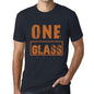 Mens Vintage Tee Shirt Graphic T Shirt One Glass Navy - Navy / Xs / Cotton - T-Shirt