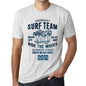 Mens Vintage Tee Shirt Graphic T Shirt Surf Team 2012 Vintage White - Vintage White / Xs / Cotton - T-Shirt