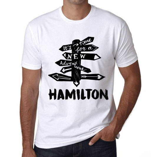 Mens Vintage Tee Shirt Graphic T Shirt Time For New Advantures Hamilton White - White / Xs / Cotton - T-Shirt