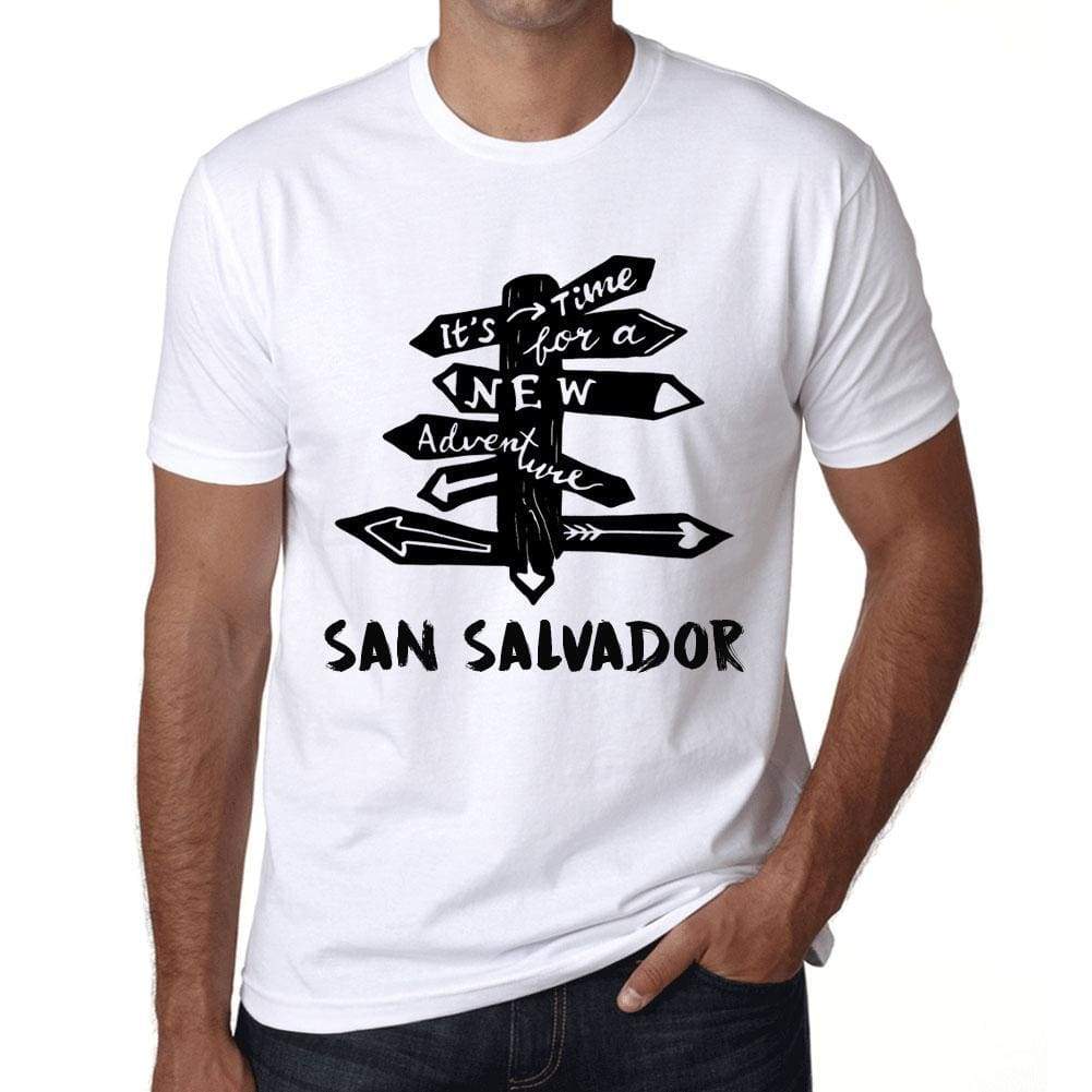 Mens Vintage Tee Shirt Graphic T Shirt Time For New Advantures San Salvador White - White / Xs / Cotton - T-Shirt