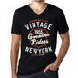 Mens Vintage Tee Shirt Graphic V-Neck T Shirt Genuine Riders 1955 Black - Black / S / Cotton - T-Shirt