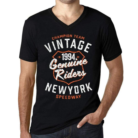 Mens Vintage Tee Shirt Graphic V-Neck T Shirt Genuine Riders 1994 Black - Black / S / Cotton - T-Shirt
