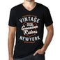 Mens Vintage Tee Shirt Graphic V-Neck T Shirt Genuine Riders 2036 Black - Black / S / Cotton - T-Shirt