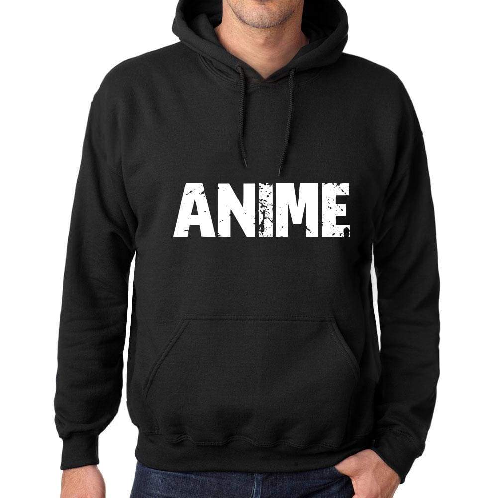 Mens Womens Unisex Printed Graphic Cotton Hoodie Soft Heavyweight Hooded Sweatshirt Pullover Popular Words Anime Deep Black - Black / Xs /