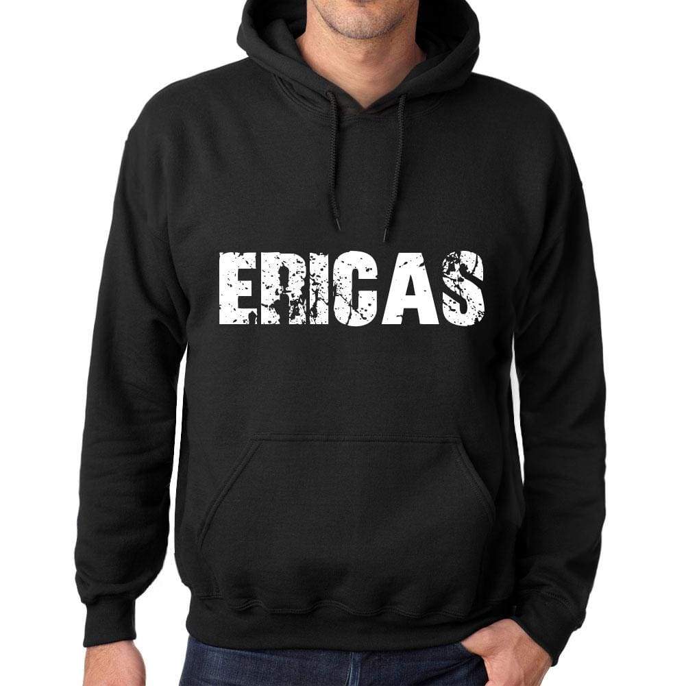 Mens Womens Unisex Printed Graphic Cotton Hoodie Soft Heavyweight Hooded Sweatshirt Pullover Popular Words Ericas Deep Black - Black / Xs /