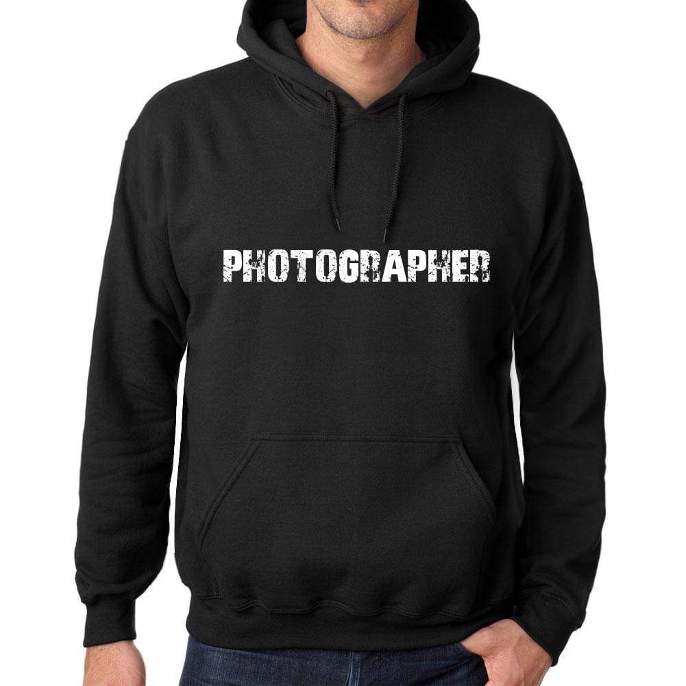 Mens Womens Unisex Printed Graphic Cotton Hoodie Soft Heavyweight Hooded Sweatshirt Pullover Popular Words Photographer Deep Black - Black /