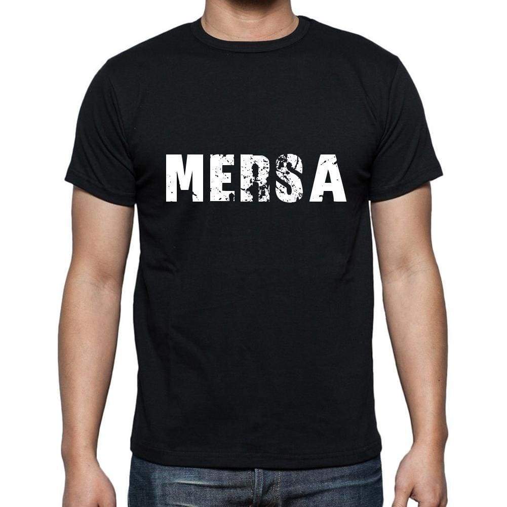 Mersa Mens Short Sleeve Round Neck T-Shirt 5 Letters Black Word 00006 - Casual
