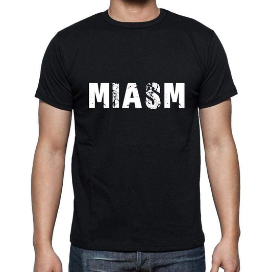 Miasm Mens Short Sleeve Round Neck T-Shirt 5 Letters Black Word 00006 - Casual