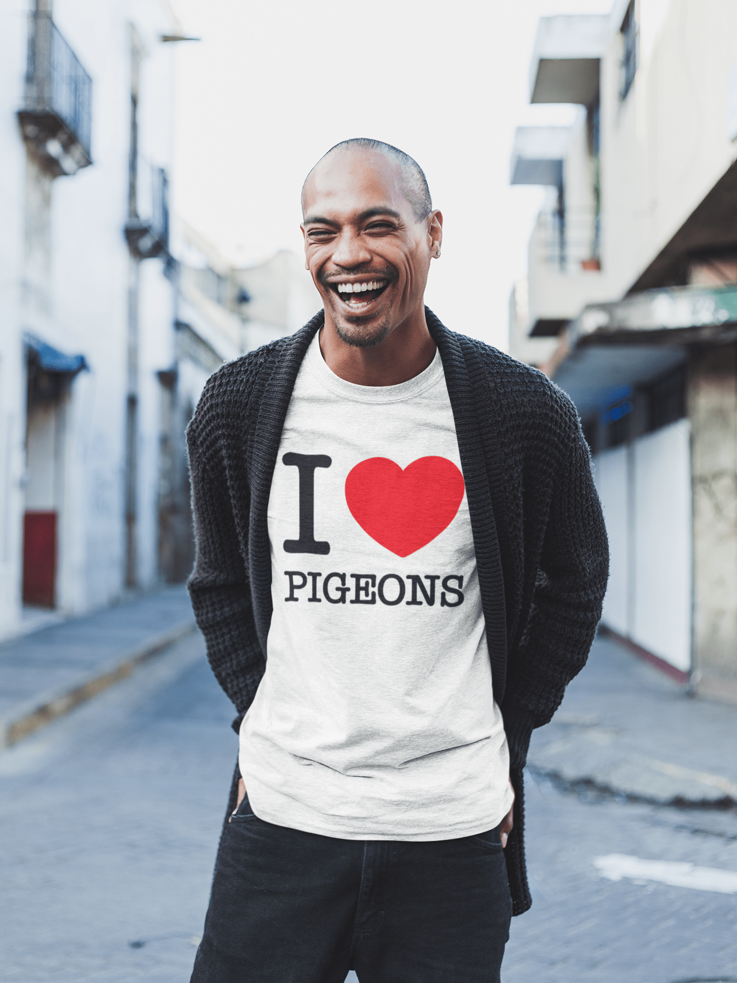 Homme Tee Vintage T Shirt Pigeons I Love Animals