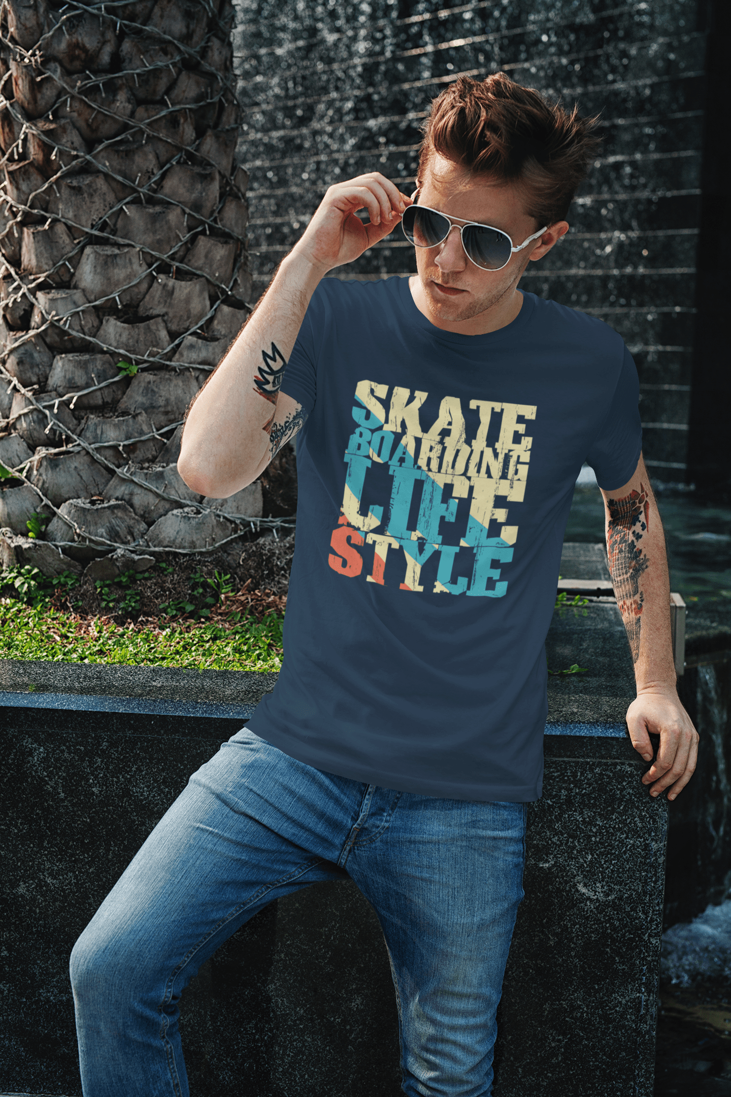 ULTRABASIC Men's T-Shirt Skate Boarding Life Style - Skating Tee Shirt