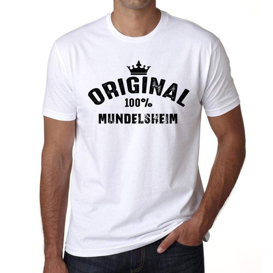 Mundelsheim 100% German City White Mens Short Sleeve Round Neck T-Shirt 00001 - Casual