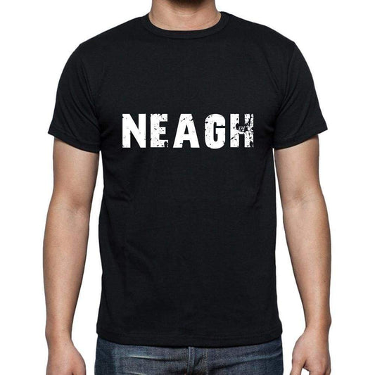 Neagh Mens Short Sleeve Round Neck T-Shirt 5 Letters Black Word 00006 - Casual