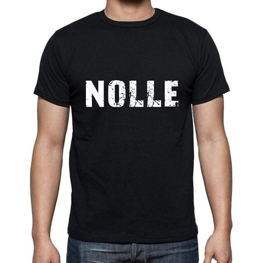 Nolle Mens Short Sleeve Round Neck T-Shirt 5 Letters Black Word 00006 - Casual