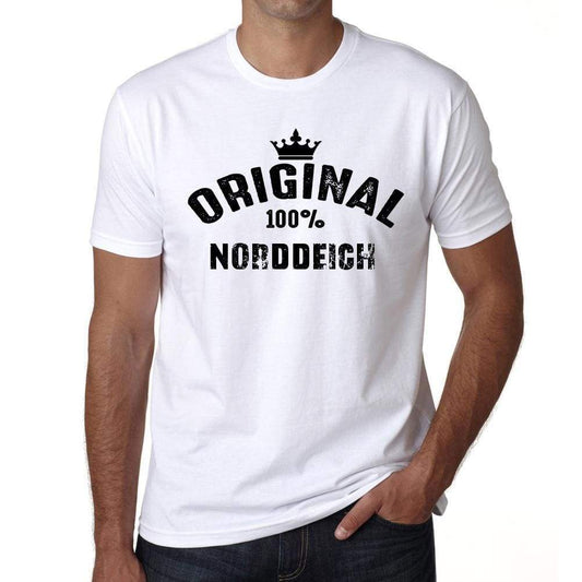 Norddeich 100% German City White Mens Short Sleeve Round Neck T-Shirt 00001 - Casual