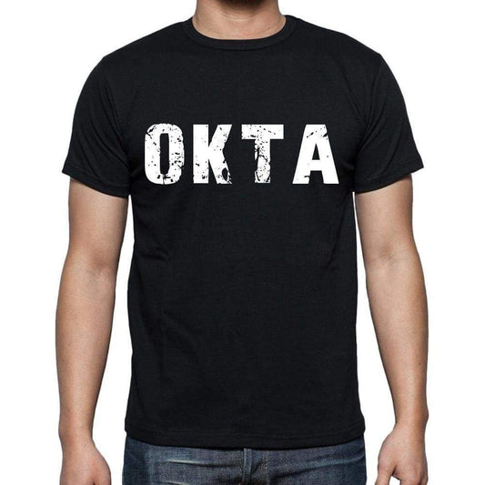 Okta Mens Short Sleeve Round Neck T-Shirt 4 Letters Black - Casual