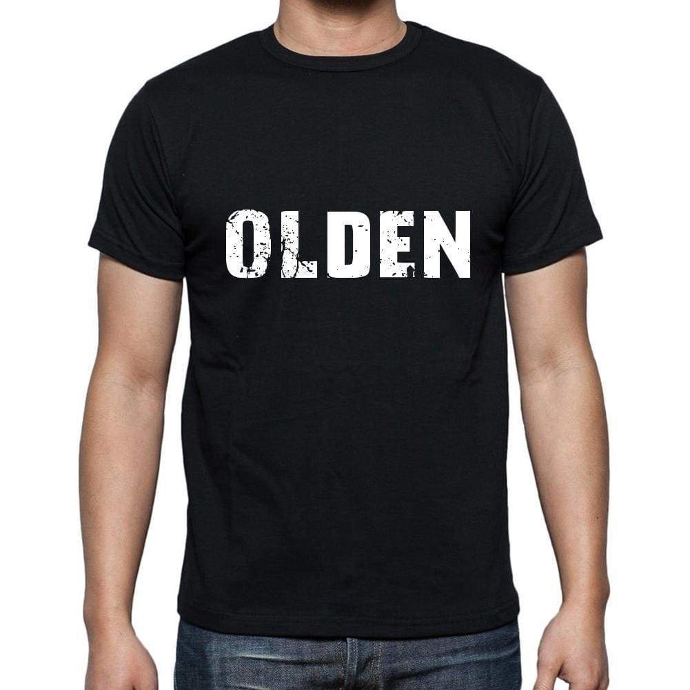 Olden Mens Short Sleeve Round Neck T-Shirt 5 Letters Black Word 00006 - Casual