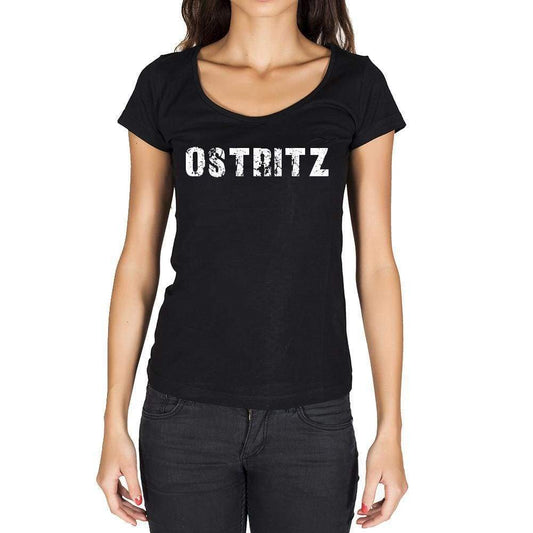 Ostritz German Cities Black Womens Short Sleeve Round Neck T-Shirt 00002 - Casual