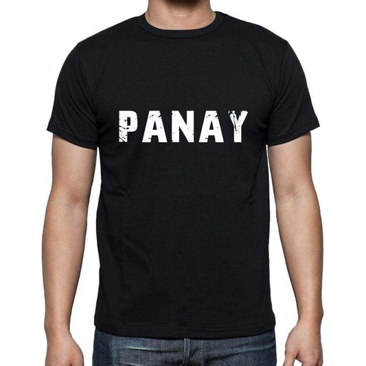 Panay Mens Short Sleeve Round Neck T-Shirt 5 Letters Black Word 00006 - Casual