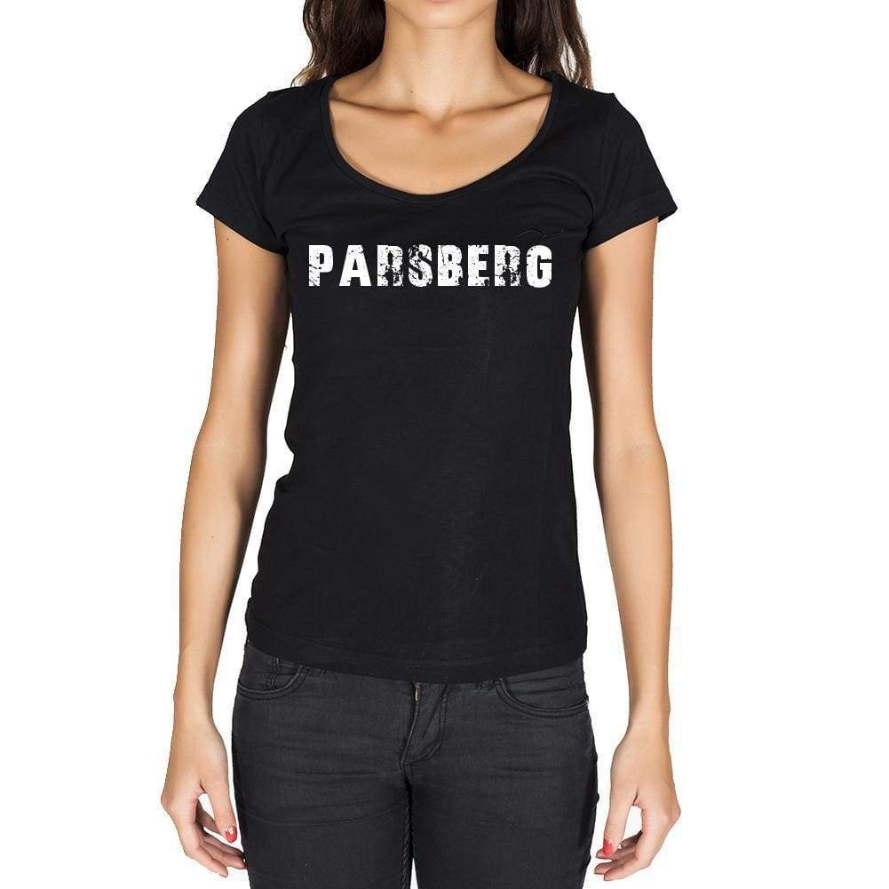 Parsberg German Cities Black Womens Short Sleeve Round Neck T-Shirt 00002 - Casual