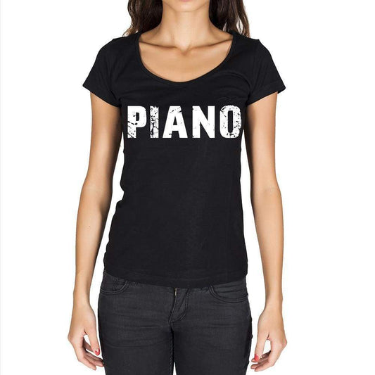 Piano Womens Short Sleeve Round Neck T-Shirt - Casual