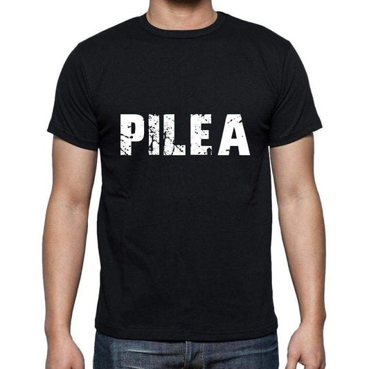 Pilea Mens Short Sleeve Round Neck T-Shirt 5 Letters Black Word 00006 - Casual
