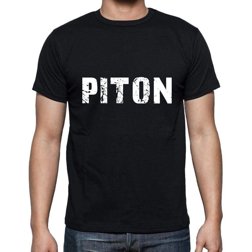 Piton Mens Short Sleeve Round Neck T-Shirt 5 Letters Black Word 00006 - Casual