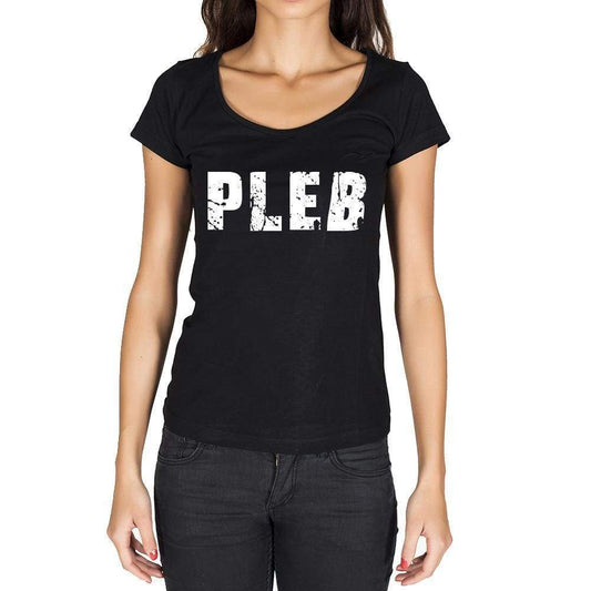 Pleß German Cities Black Womens Short Sleeve Round Neck T-Shirt 00002 - Casual