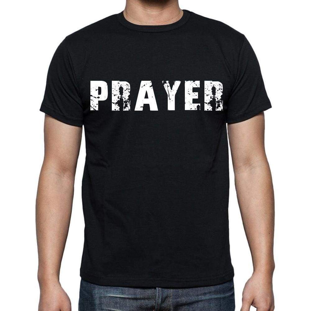 Prayer White Letters Mens Short Sleeve Round Neck T-Shirt 00007