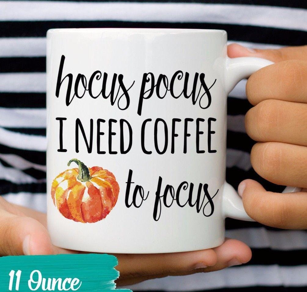 Hocus Pocus Mug I Need Coffee To Focus Mugs Fall Halloween Cup Pumpkin Gift