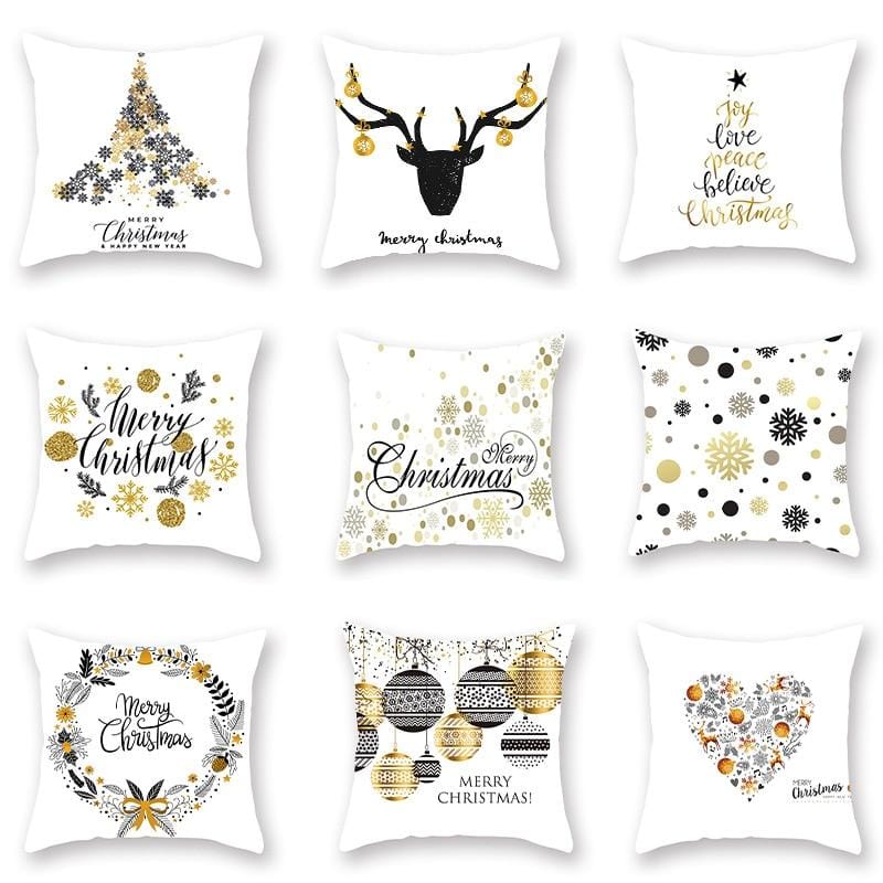 Christmas Decorative Pillowcases Polyester Merry Christmas Tree Deer Throw Pillow Case Cover New Year Pillowcase