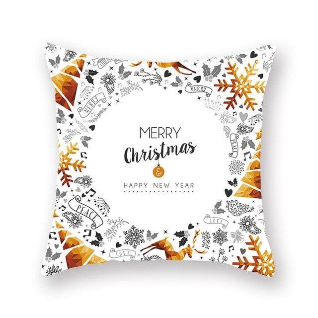 Christmas Decorative Pillowcases Polyester Merry Christmas Tree Deer Throw Pillow Case Cover New Year Pillowcase