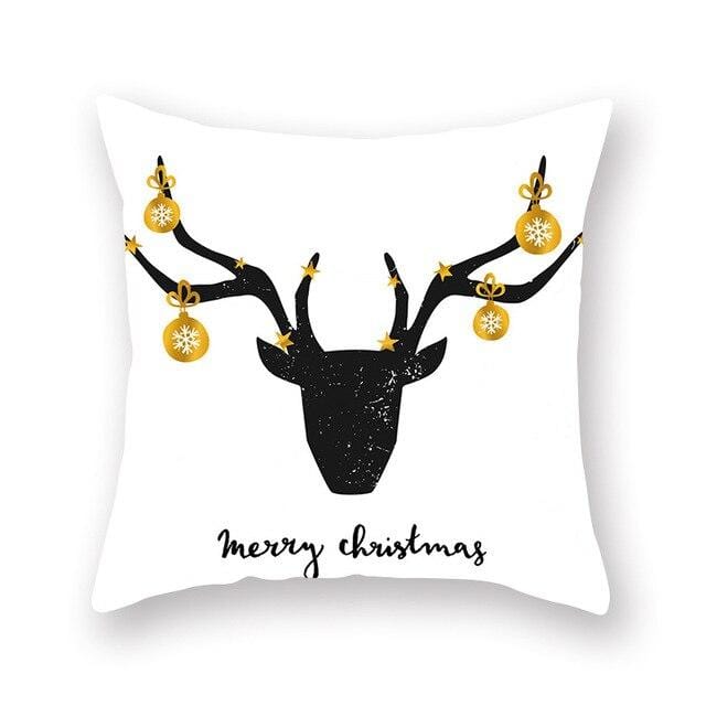 Christmas Decorative Pillowcases Polyester Merry Christmas Tree Deer Throw Pillow Case Cover New Year Pillowcase