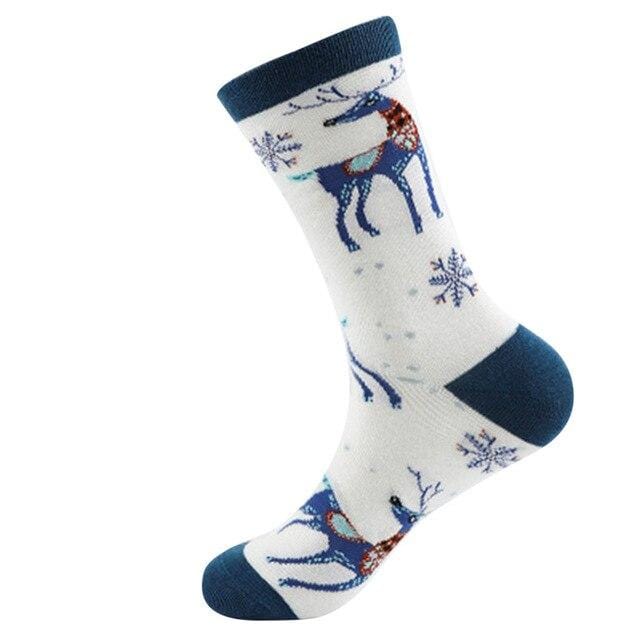 Chaussettes en coton pour hommes et femmes, nouvelle collection automne hiver nouvel an, père noël, neige, élan, cadeau, taille 102 #3