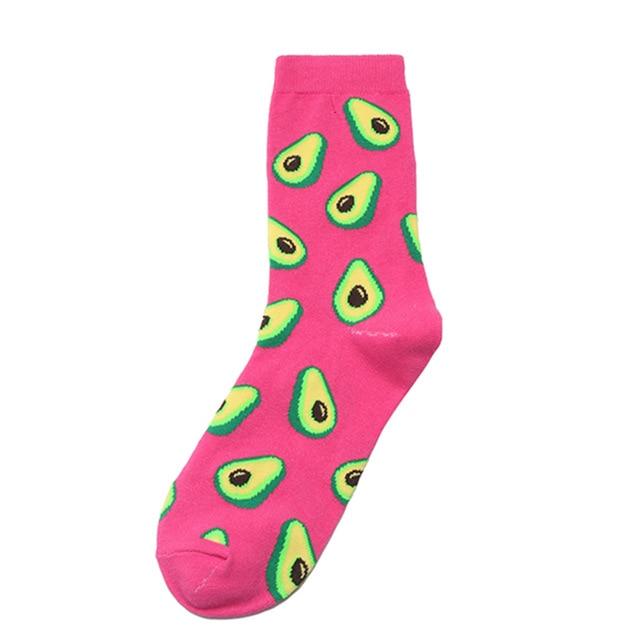 Neuheit Frauen Socken Lustige Süße Cartoon Früchte Banane Avocado Zitrone Ei Donuts Essen Glücklich Japanische Harajuku Skateboard Socken