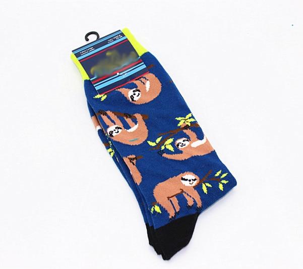 New Men's sock Brand Cactus Panda Monkey Pattern Hip hop Cool Socks for Men Winter Thick Long Skate Funny Socks Colorful EUR40-47