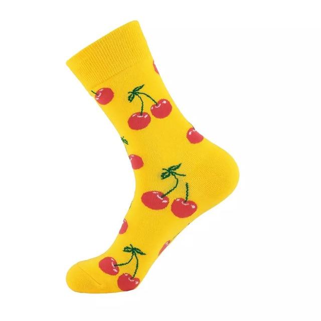 Unisex-Socken, lustig, niedlich, Cartoon-Früchte, Bananen, Avocado, Ei, Kekse, Donuts, Essen, glücklich, japanische Harajuku-Skateboard-Socken für Damen