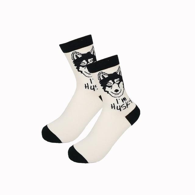 New fashion women men colorful dog cotton socks Spring couple lover Casual Pill Fox neutral red sock Hot